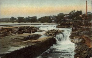 Glens Falls New York NY Waterfall Rotograph c1900s-20s Postcard