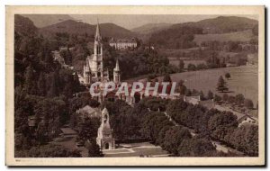 Old Postcard Lourdes War Memorial and the Basilica