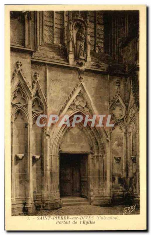 Old Postcard Saint Pierre sur Dives Portal Church