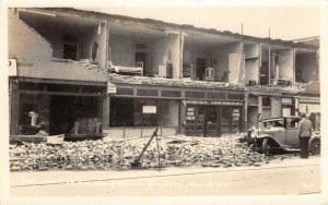 RPPC 3rd near Pine Ave LONG BEACH, CA 1933 Earthquake Vintage Postcard