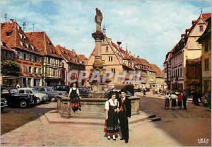 Modern Postcard The Place du Marche in Obernai Alsace Scenic Folklore