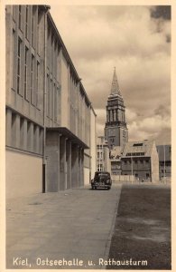 RPPC Kiel, Ostseehalle u. Rathausturm Germany c1940s Photo Vintage Postcard