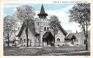 Upper Sandusky Ohio 1930s Postcard First M.E. Church