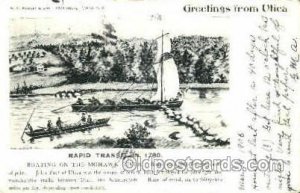 Rapid transit, the mohawk river Sailboat 1906 internal creases, postal used 1906