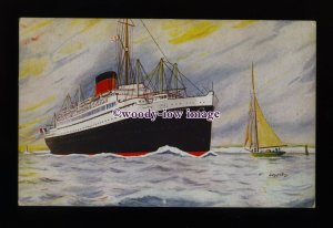 LS1458 - French CGT Liner - Lafayette - postcard - artist John Fry