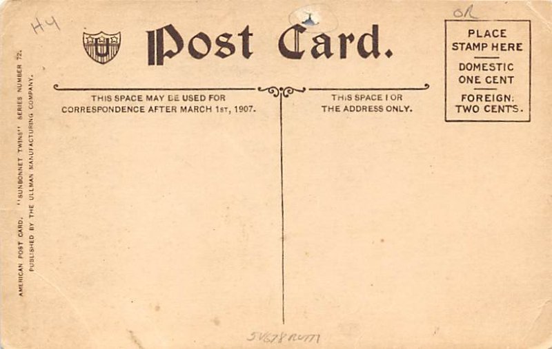 Girls baking Sun Bonnet Unused 