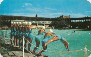 New York Long Island Swimming Pool Water Ballet Girls Dexter Postcard 22-2288