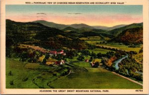 Postcard TN Cherokee Indian Reservation & Oconaluftee River Valley 1962 S78