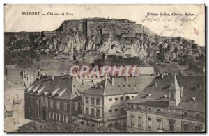 Old Postcard Belfort Chateau And Lion