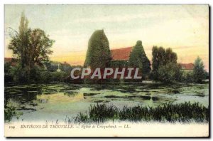 Old Postcard Trouville surroundings Church of Cricqueboeuf