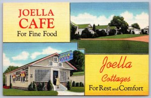 K16/ Brownsville Tennessee Postcard Linen Joella Cafe Cottages 63
