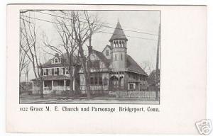 Grace M E Church Parsonage Bridgeport Connecticut 1904 postcard