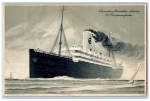 New York NY Postcard Svenska America Line S/S Drottningholm 1920 Posted Antique