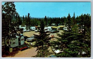 Camping In Quebec, Vintage Chrome Postcard, Classic RV's and Vehicles