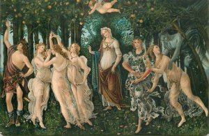 Fine art postcard painting Florence Botticelli la primavera