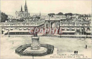 Old Postcard Nancy Place Stanislas Panorama taken of the Town Hotel