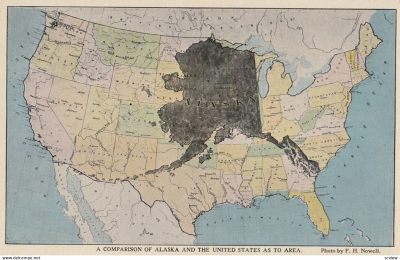 Alaska Over USA Map , 1900-10s