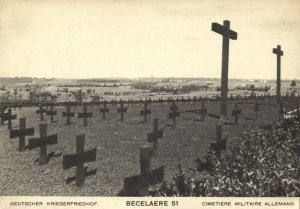 belgium, BESELARE BECELAERE, German WWI Military Cemetery (1930s) Postcard