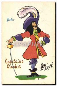 Old Postcard Fancy Walt Disney Tobler Captain Hook