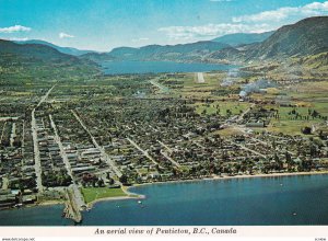 PENTICTON, British Columbia, 1940-90s; Aerial View Of Penticton