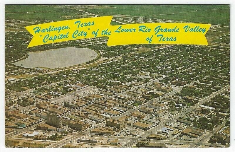 Harlingen, Texas, Vintage Postcard Showing a Birds-eye View