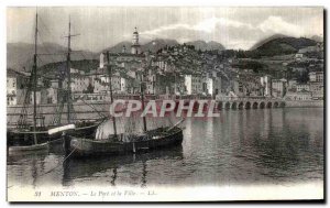 Old Postcard Menton Port and the City Charter