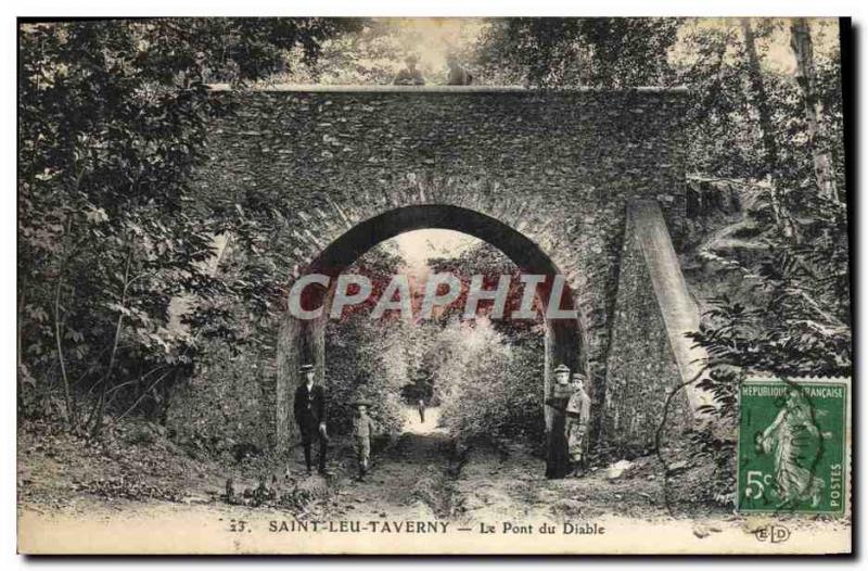 Old Postcard Saint Leu Taverny Devil's Bridge