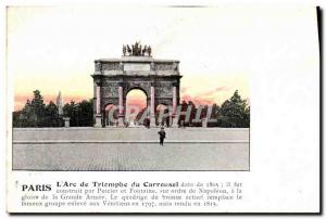 Old Postcard The Paris Arc de Triomphe Carrousel du Louvre