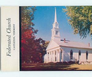 Unused Pre-1980 CHURCH SCENE Castleton Vermont VT p3061