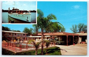 NEW ORLEANS, LA Louisiana ~ Roadside DEEP SOUTH MOTEL Boat c1950s Car Postcard