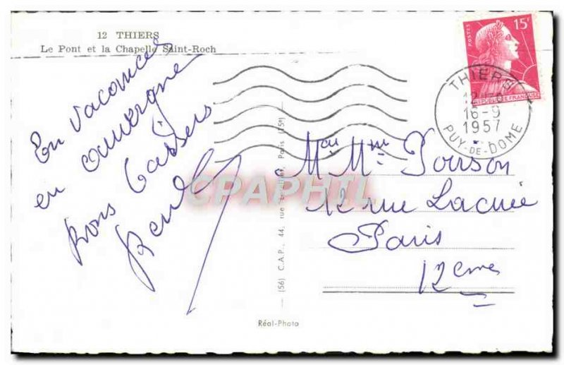 Modern Postcard Thiers Bridge and La Chapelle Saint Roch