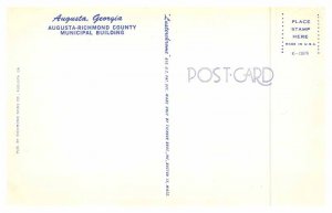 Postcard BUILDING SCENE Augusta Georgia GA AT0783