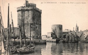 Vintage Postcard L'Entree Du Port A Maree Haute La Rochelle France