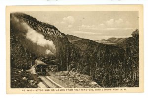 NH - Crawford Notch. Mountains & Train from Frankenstein Trestle