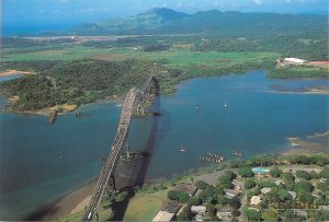 Postcard Bridge Americas Panama Canal Aerial Panoramic View