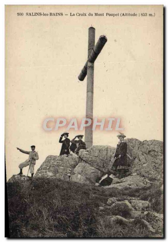 Old Postcard Salins les Bains The cross on Mount Poupet