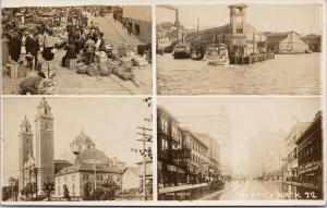 Seattle WA Multiview 2nd Ave Beattle Art Co. Otto Frasch RPPC Postcard E62