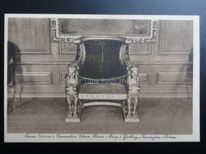 Kensinton Palace, Queen Victoria's Coronation Chair - Old Postcard