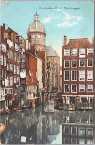 Netherlands Amsterdam Oudezijds Voorburgwal Vintage Postcard 09.31