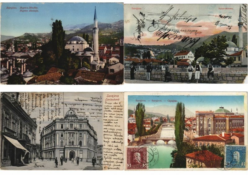 BOSNIA COLLECTION LOT OF POSTALLY USED 350 Vintage Postcards Pre-1940 (L3156)