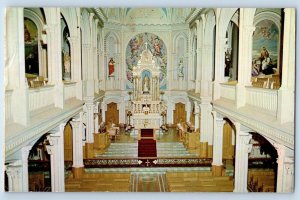 Cape Breton Nova Scotia Canada Postcard Interior of St Peter's Church 1967