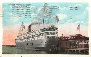 Vintage Postcard 1923 Goodrich Steamer Alabama Muskegan Michigan Daniel's Pub.