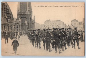 Belgium Postcard The English Army Lands in Ostend 1914 WW1 War Antique Unposted