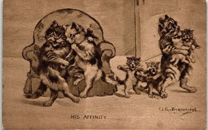 c1910 C.L. Von Vredenburgh His Affinity Anthropomorphic Cats Courting 7-16 