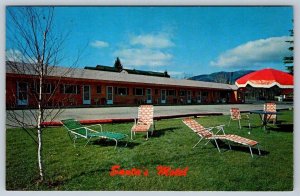 Santa’s Motel, Lake Placid New York, Vintage Chrome Postcard