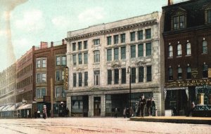 Vintage Postcard 1908 Washington Elm Tree Street View Cambridge Massachusetts