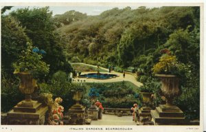 Yorkshire Postcard - Italian Gardens - Scarborough - Ref 9847A