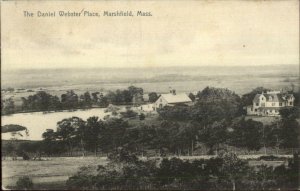 Marshfield MA Daniel Webster Place Birdseye View c1910 Postcard