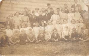 A81/ Antrim Cambridge Ohio Postcard Real Photo RPPC Grapevine School c1910