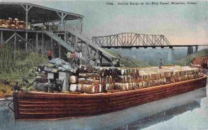 Cotton Barge on Ship Canal Houston Texas 1910s postcard